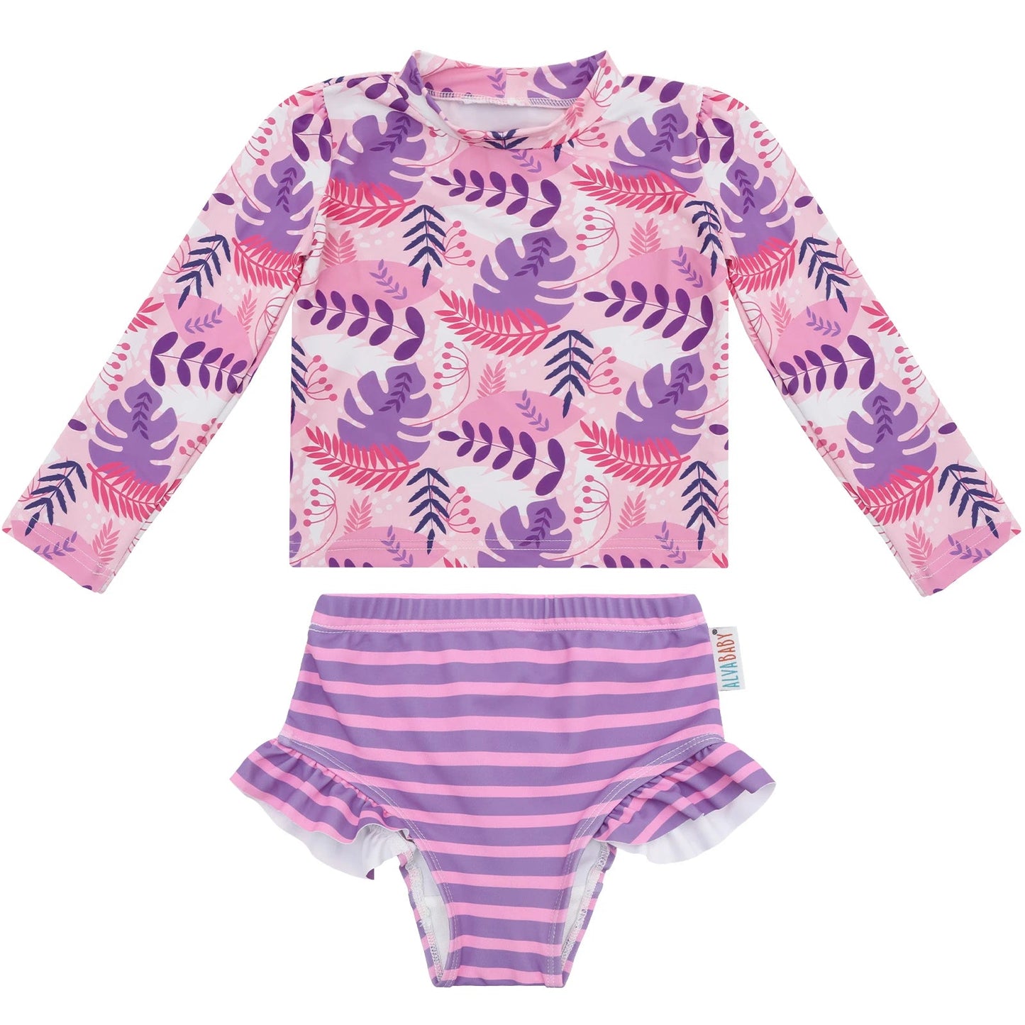 ALVABABY Long Sleeve Swimsuit Baby Toddler Girls' Rash Guard Sets Girl Swimsuit UPF 50+ Sun Protection Two Piece Bathing Suit ALVAMEXICO 173.35