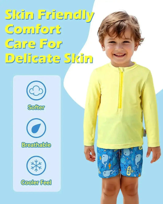 12M-5T Boys Long Sleeve Rash Guard Set ALVABABY UPF 50+ Sun Protection Baby Toddler Swimsuit Swimwear Swim Trunks Bathing Suit ALVAMEXICO