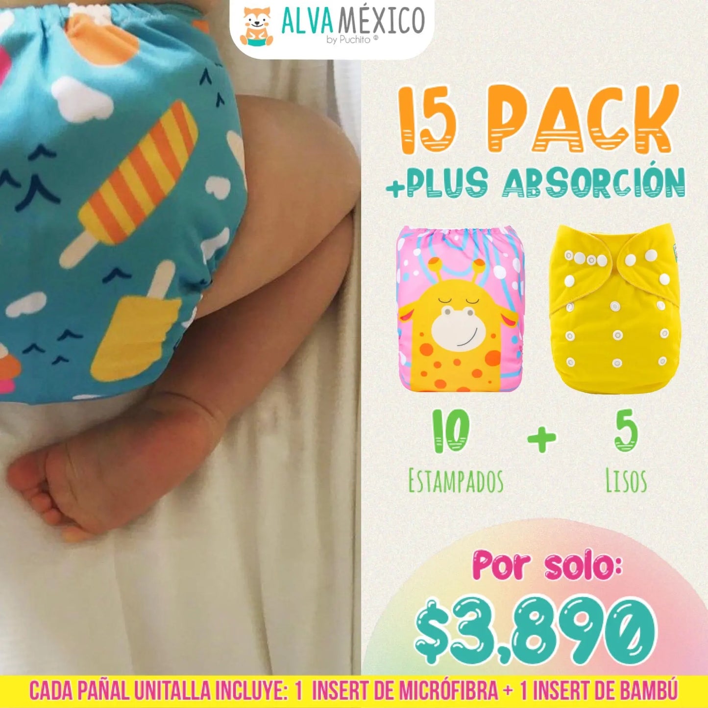 15 PACK+ PLUS ABSORCION puchito.mx  