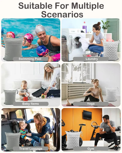 1pc ALVABABY Cloth Diaper Wet Dry Bag Reusable with Two Zippered Pockets Diaper Bag Gym Bag for Swimsuits or Wet Clothes ALVAMEXICO  