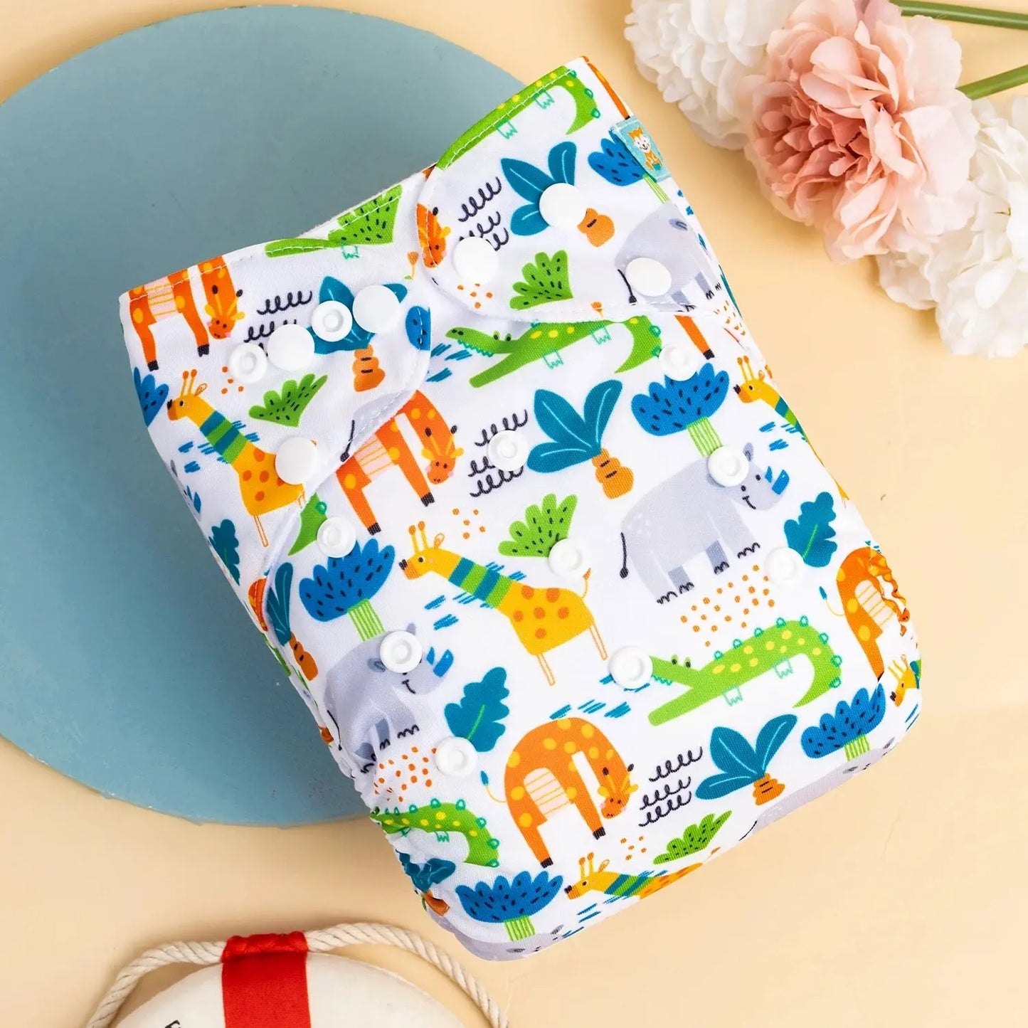 1pc ALVABABY Pocket Diaper for Baby Digital Position Eco-friend Baby Cloth Nappy Reusable Diaper with 1pc Microfiber Insert ALVAMEXICO  