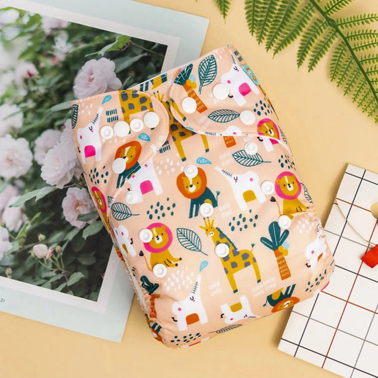 1pc ALVABABY Pocket Diaper for Baby Digital Position Eco-friend Baby Cloth Nappy Reusable Diaper with 1pc Microfiber Insert ALVAMEXICO  