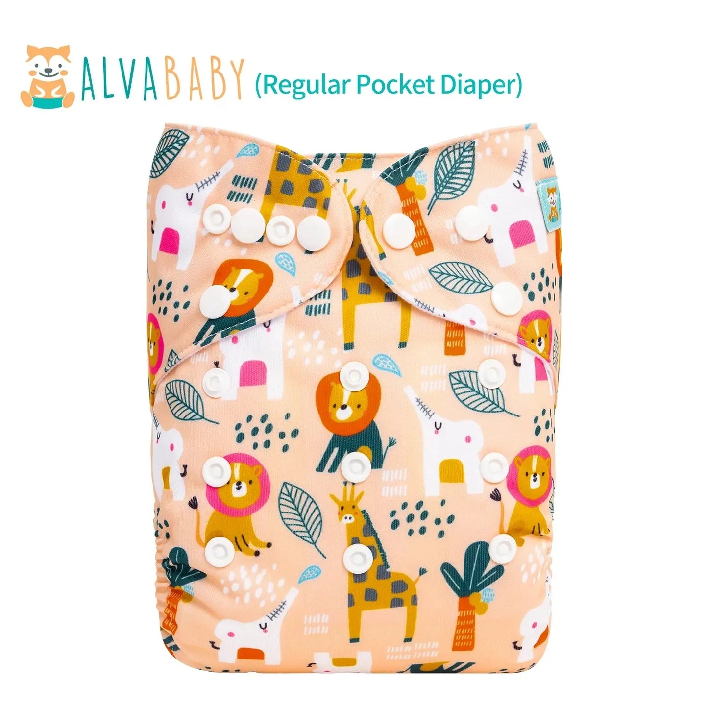 1pc ALVABABY Pocket Diaper for Baby Digital Position Eco-friend Baby Cloth Nappy Reusable Diaper with 1pc Microfiber Insert ALVAMEXICO  