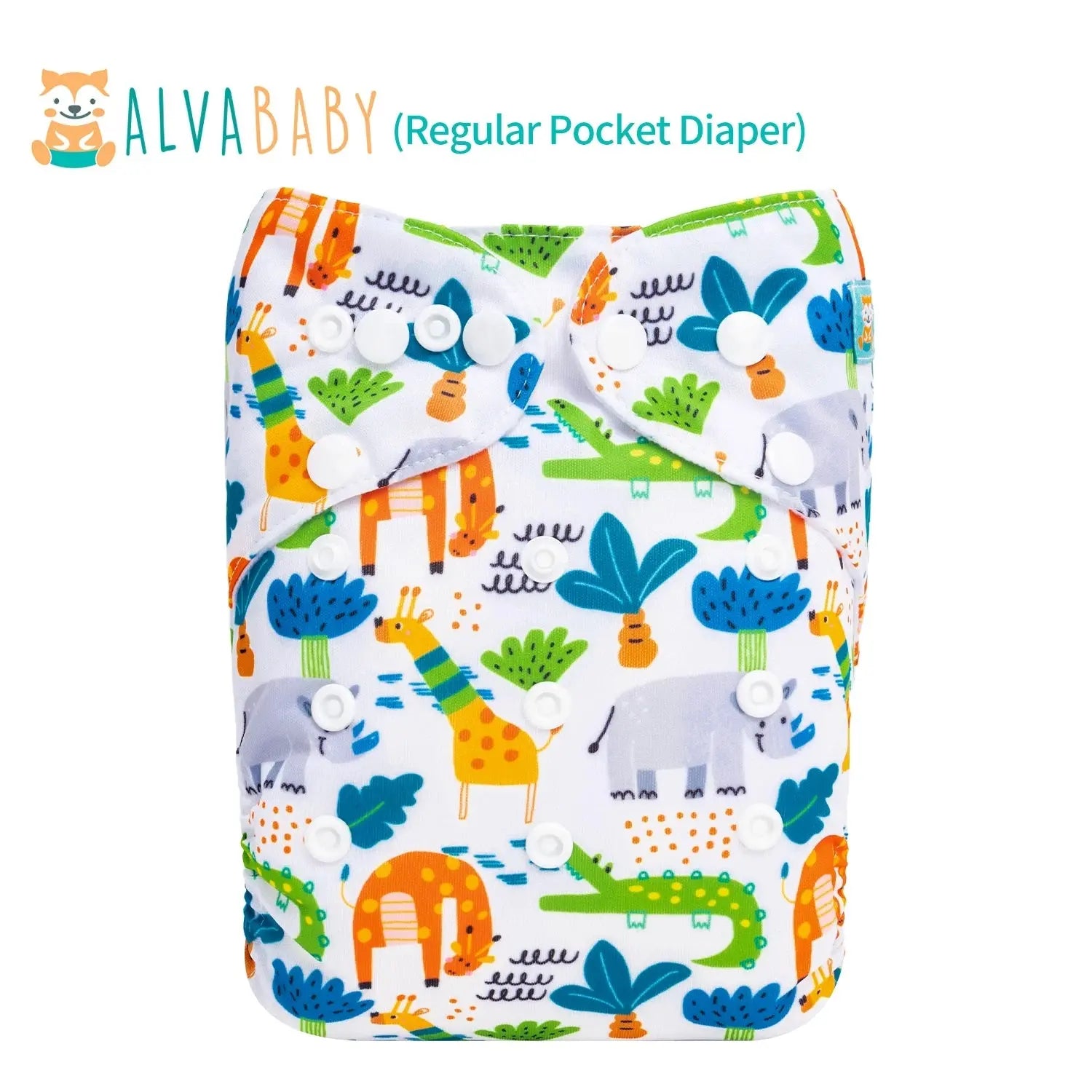 1pc ALVABABY Pocket Diaper for Baby Digital Position Eco-friend Baby Cloth Nappy Reusable Diaper with 1pc Microfiber Insert ALVAMEXICO  