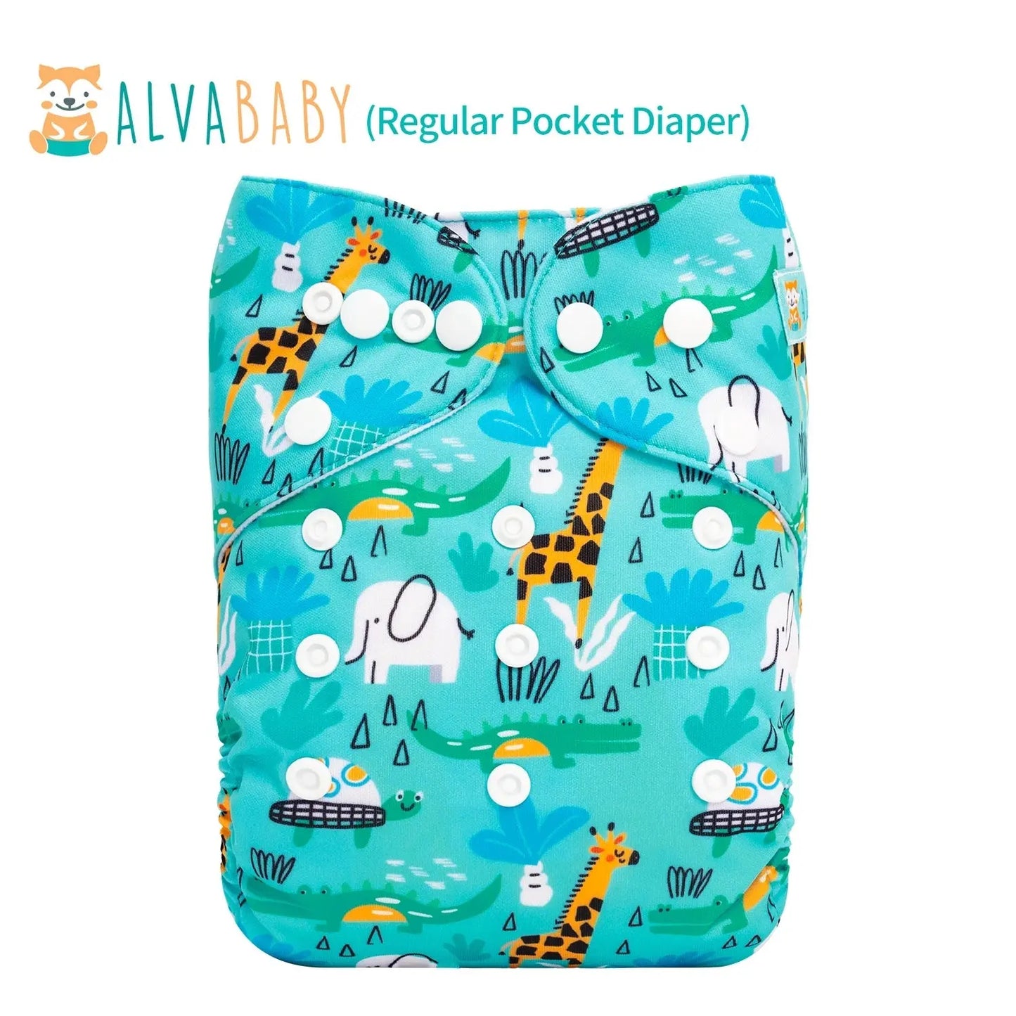 1pc ALVABABY Pocket Diaper for Baby Digital Position Eco-friend Baby Cloth Nappy Reusable Diaper with 1pc Microfiber Insert ALVAMEXICO  