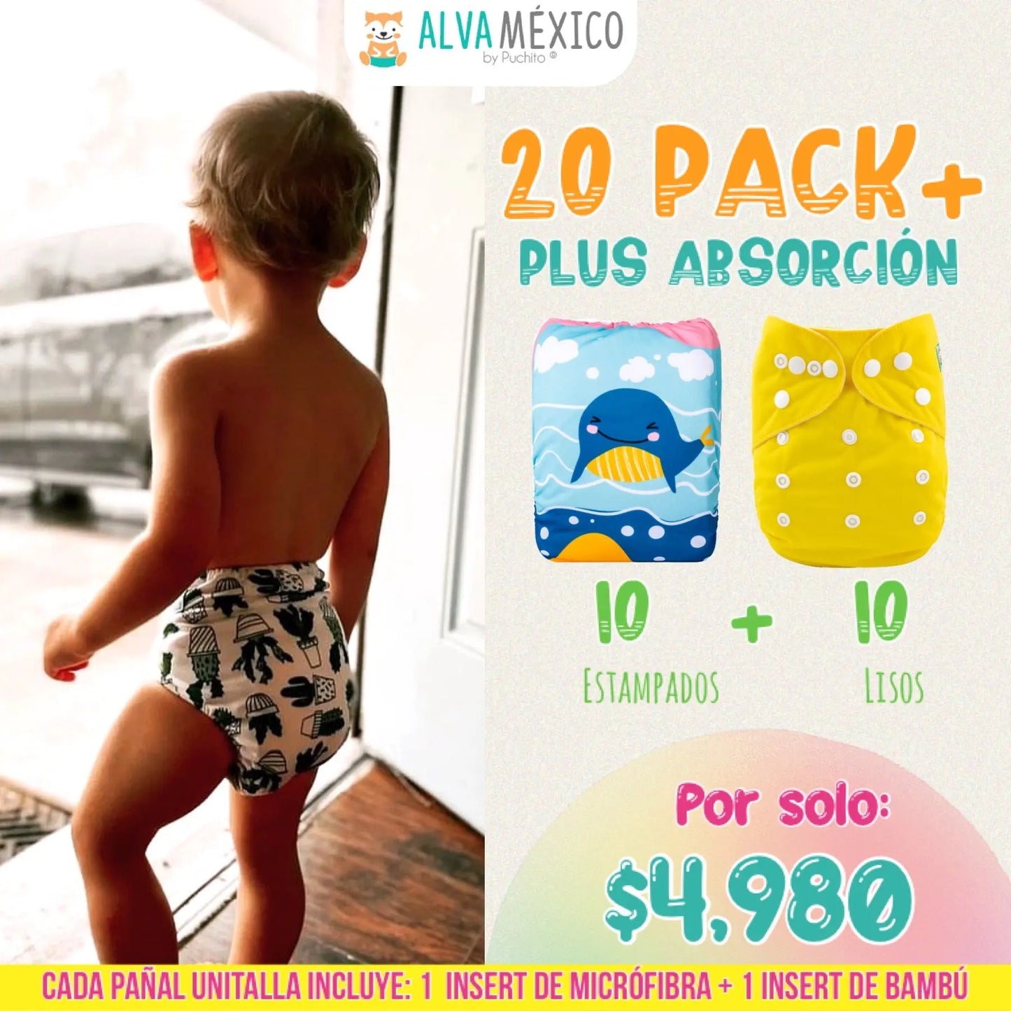 20 PACK+ PLUS ABSORCION puchito.mx  