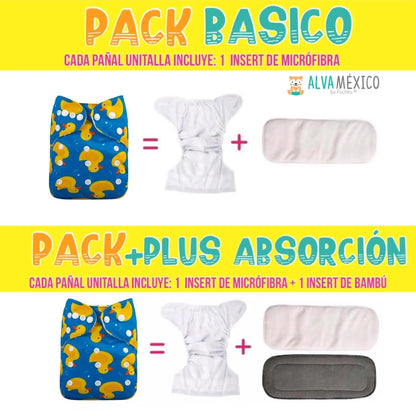 20 PAÑALES DE TELA COLORES LISOS PARA BEBÉ - BASICO - AlvaBaby®