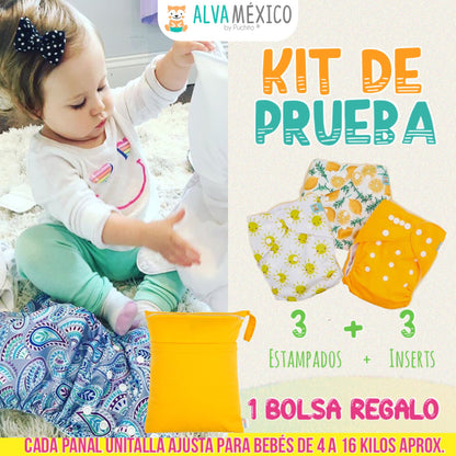 KIT DE PRUEBA PAÑALES ECOLOGICOS PARA BEBE AlvaBaby®  