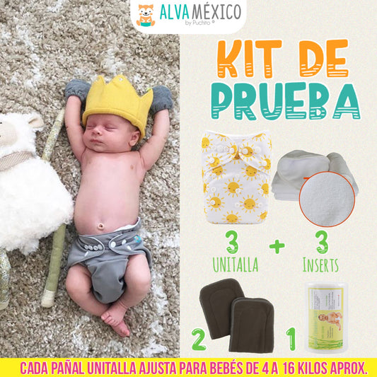 KIT DE PRUEBA PAÑALES ECOLOGICOS PARA BEBE