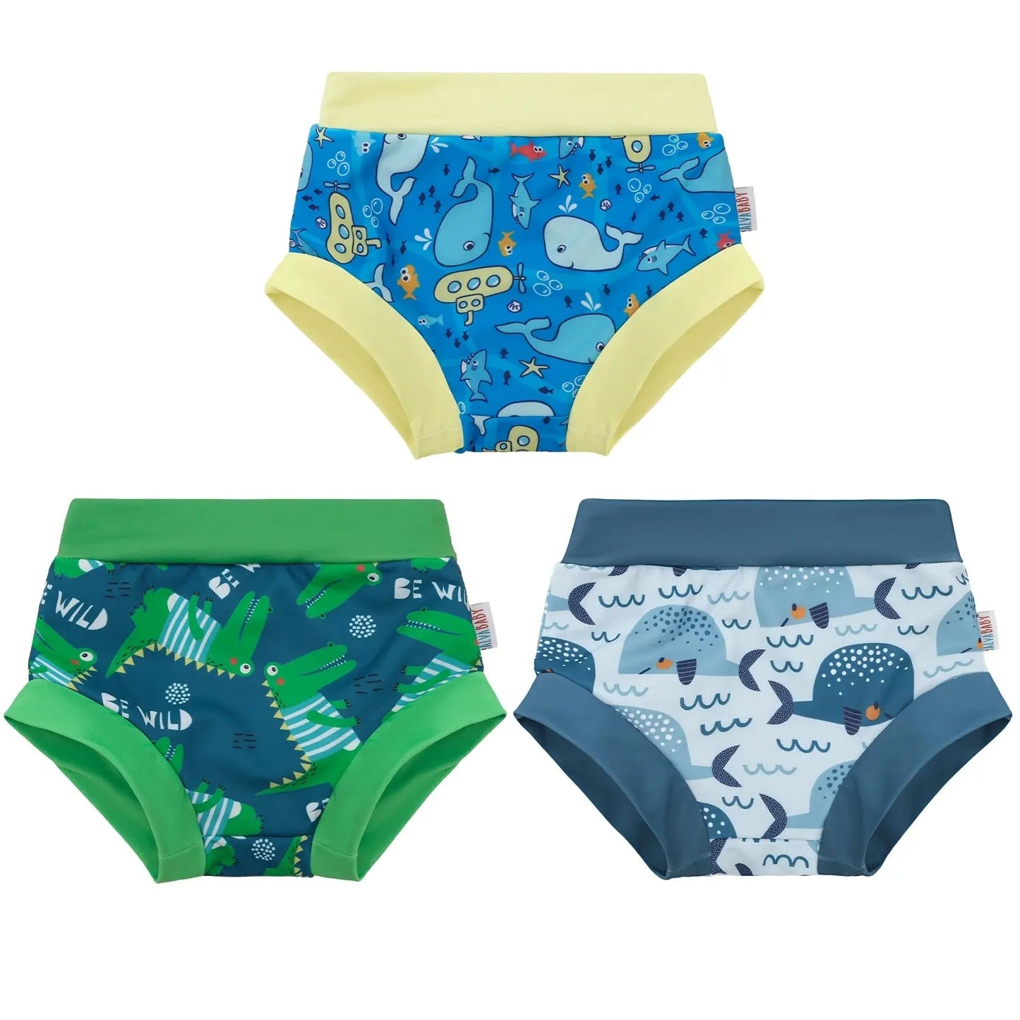 (3 piezas por paquete) Pañal de baño ALVABABY Traje de baño reutilizable para bebés y niños pequeños para clases de natación Traje de baño Traje de baño ALVAMEXICO  