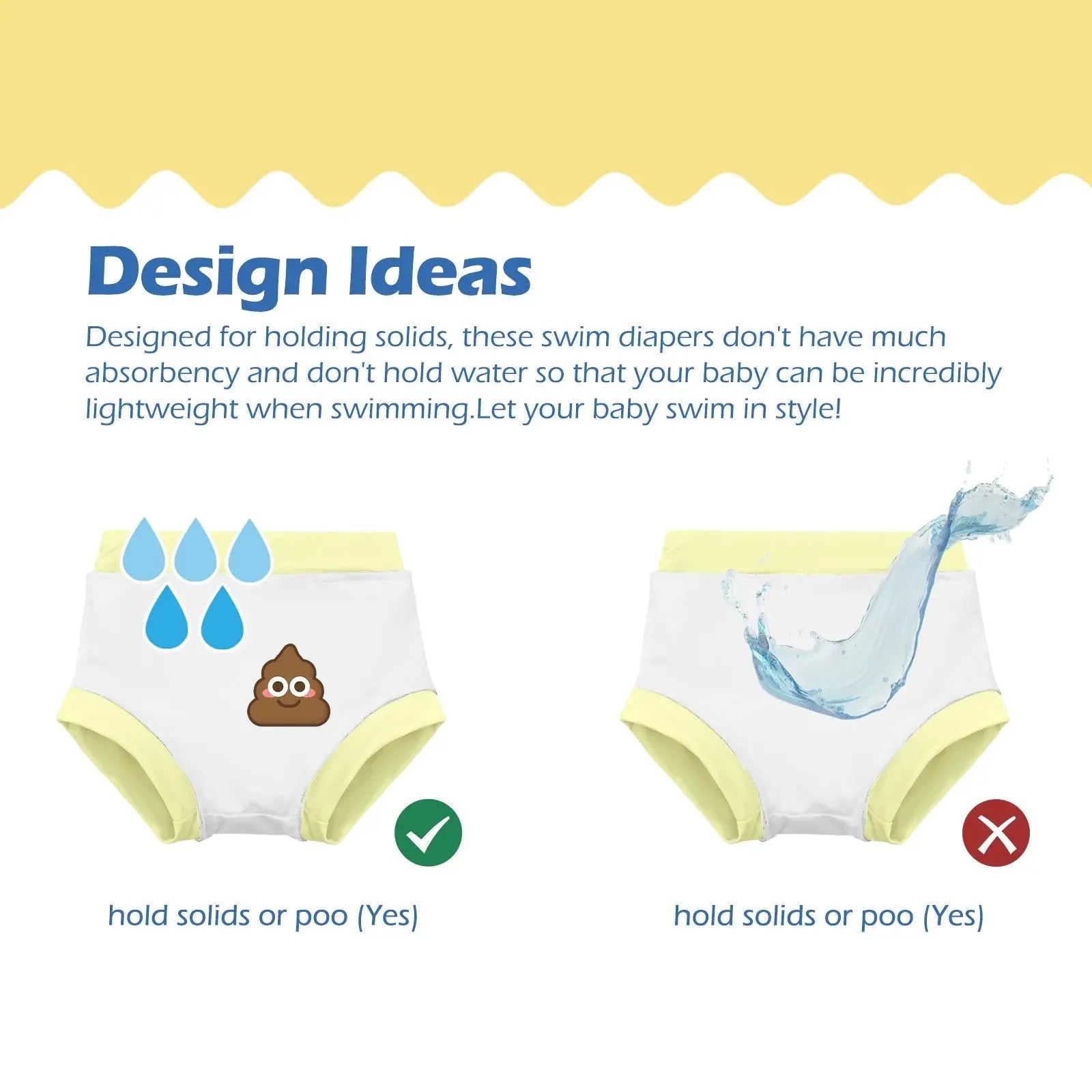 (3 piezas por paquete) Pañal de baño ALVABABY Traje de baño reutilizable para bebés y niños pequeños para clases de natación Traje de baño Traje de baño ALVAMEXICO  