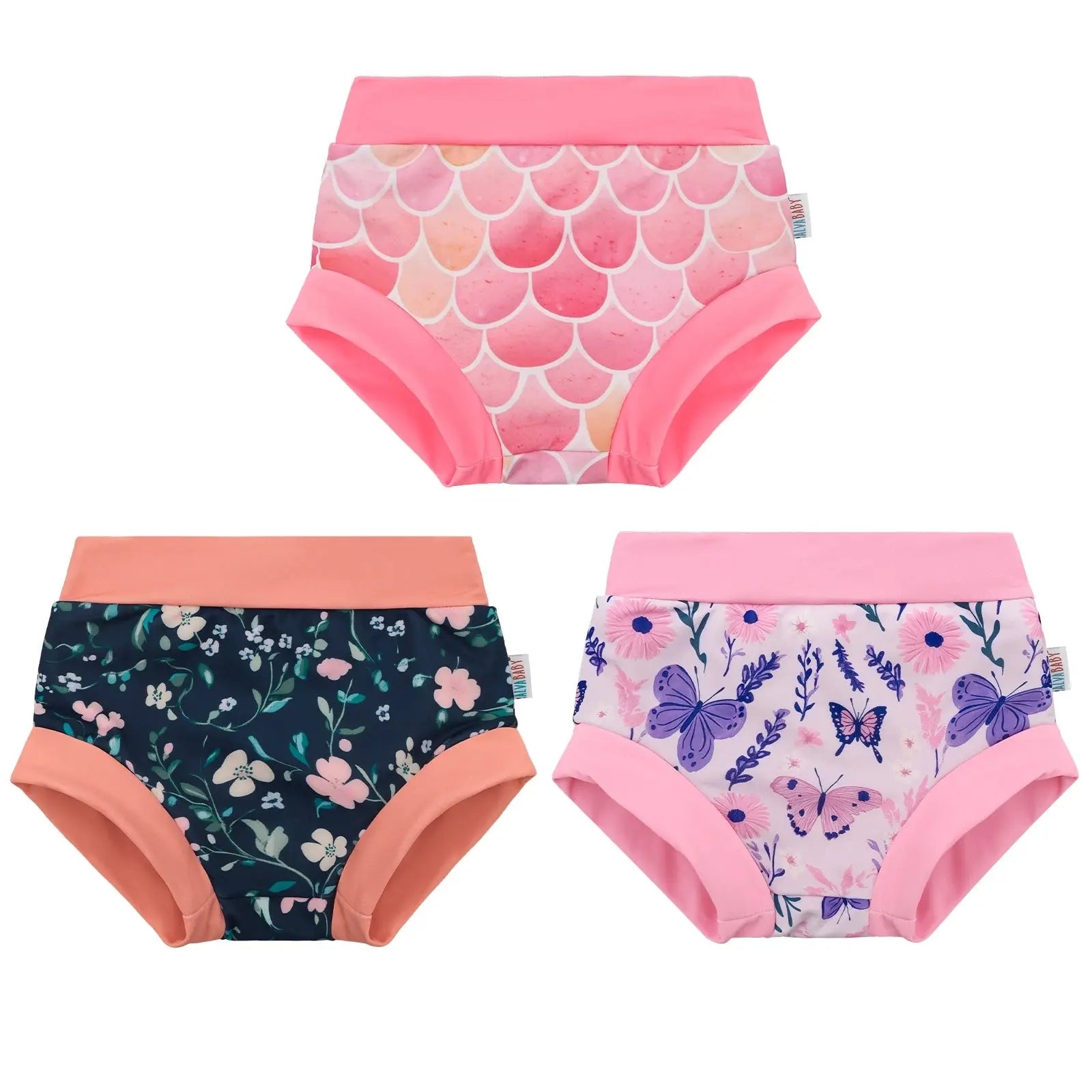 (3 piezas por paquete) Pañal de baño ALVABABY Traje de baño reutilizable para bebés y niños pequeños para clases de natación Traje de baño Traje de baño ALVAMEXICO  