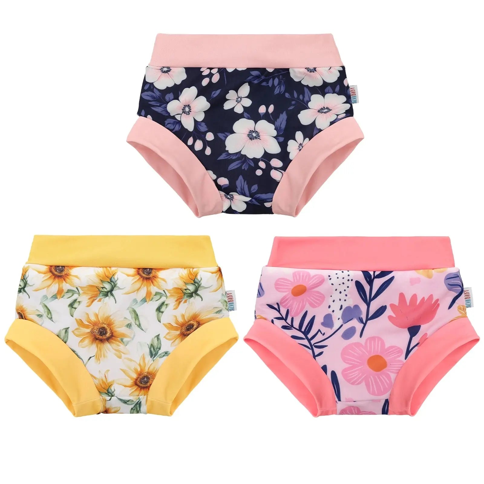 (3 piezas por paquete) Pañal de baño ALVABABY Traje de baño reutilizable para bebés y niños pequeños para clases de natación Traje de baño Traje de baño ALVAMEXICO  