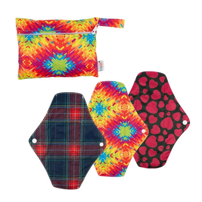 (3pcs pads + 1pc bag) per set ALVABABY Sanitary Napkin Reusable Menstrual Pads Sanitary Pad Cloth Women Hygiene Sanitary Towels ALVAMEXICO   112.39