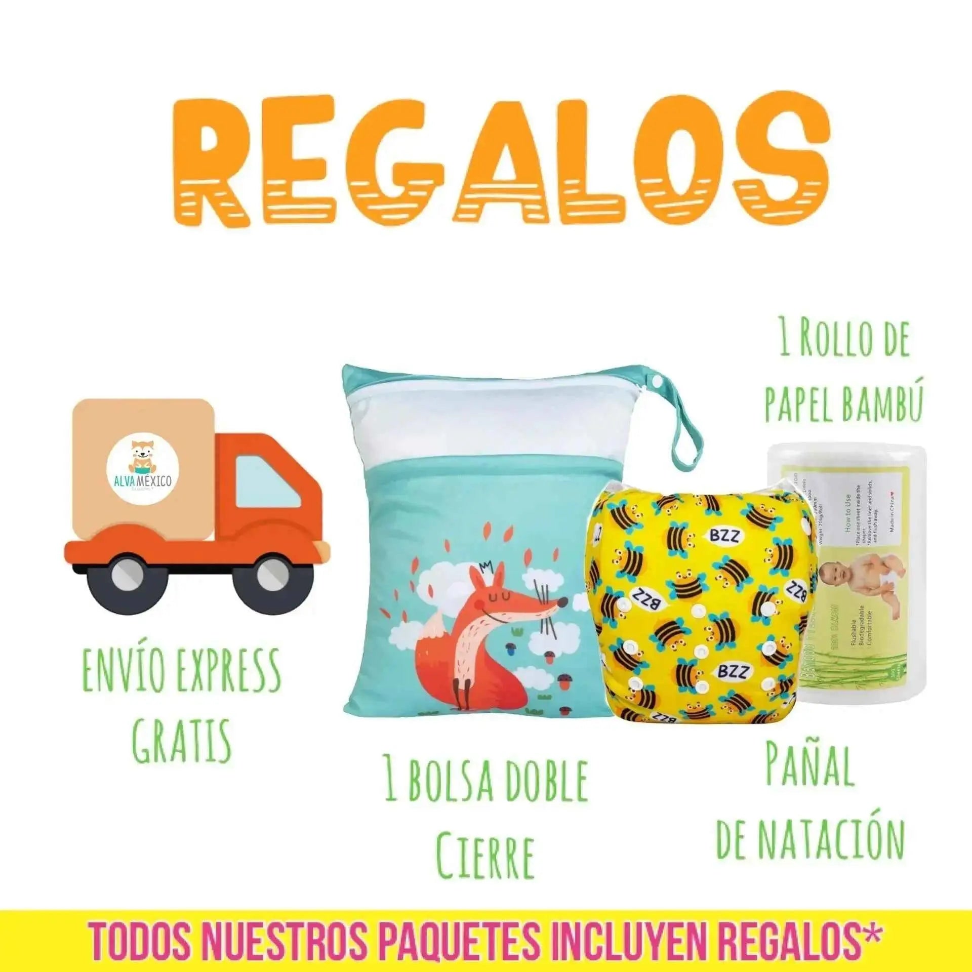 30 PAÑALES ECOLOGICOS DE TELA PARA BEBE -  AlvaBaby®