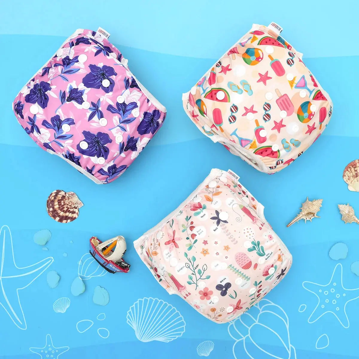 3PCS ALVABABY Mesh Cloth Inner Swimming Diapers For Pool Reusable Beach Swim Underpants Swim Diaper For Baby Under 1 year Old ALVAMEXICO  