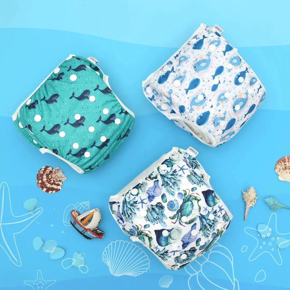 3PCS ALVABABY Mesh Cloth Inner Swimming Diapers For Pool Reusable Beach Swim Underpants Swim Diaper For Baby Under 1 year Old ALVAMEXICO  