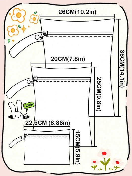 Set de 3 bolsas impermeables multiusos AlvaBaby  