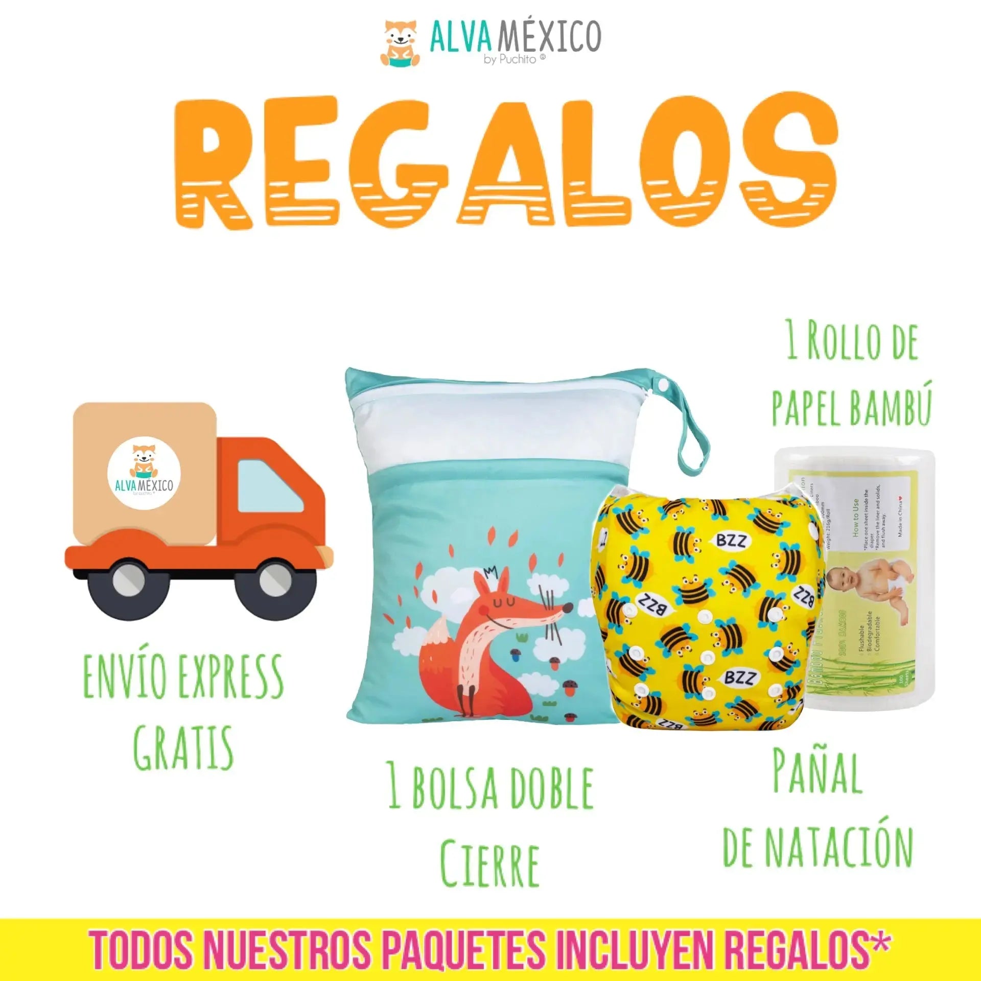 30 PAÑALES ECOLOGICOS DE TELA PARA BEBE -  AlvaBaby®