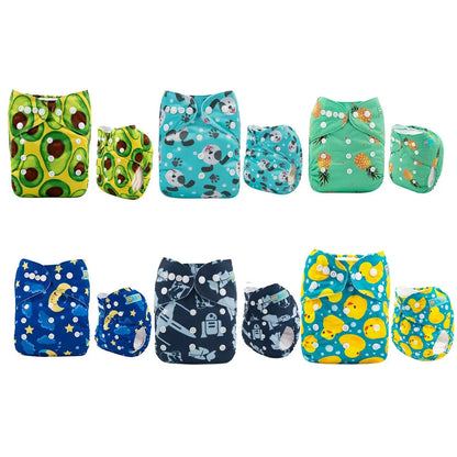 6 pañales ecologicos para bebé UNITALLA -  AlvaBaby®