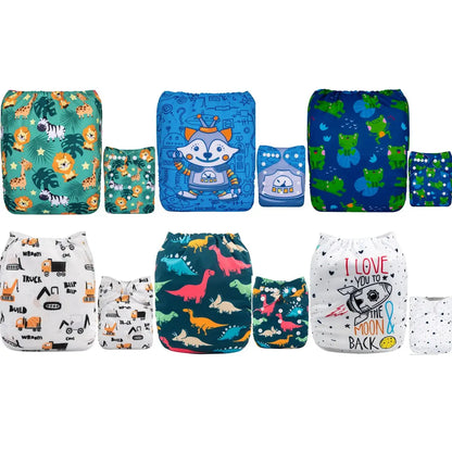 6 pañales ecologicos para bebé UNITALLA -  AlvaBaby®