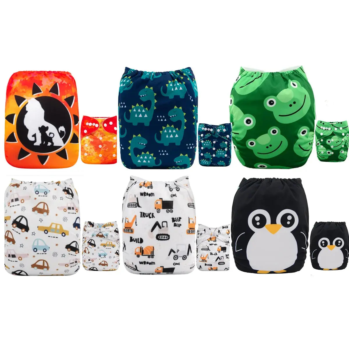 6 pañales ecologicos para bebé UNITALLA -  AlvaBaby®