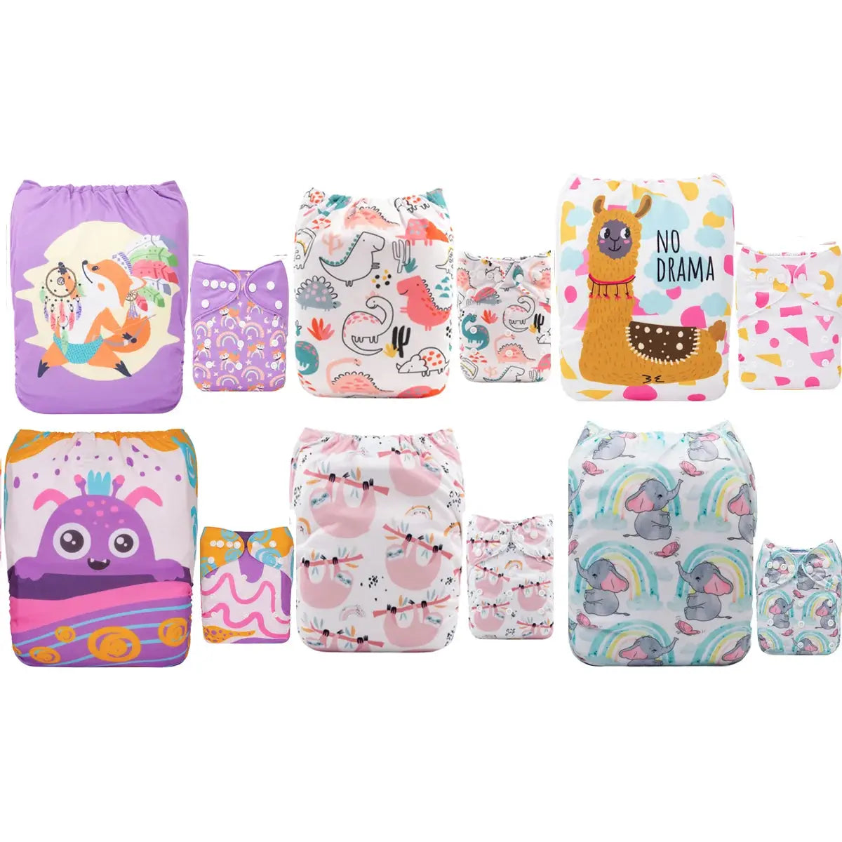 6 pañales ecologicos para bebé UNITALLA -  AlvaBaby®