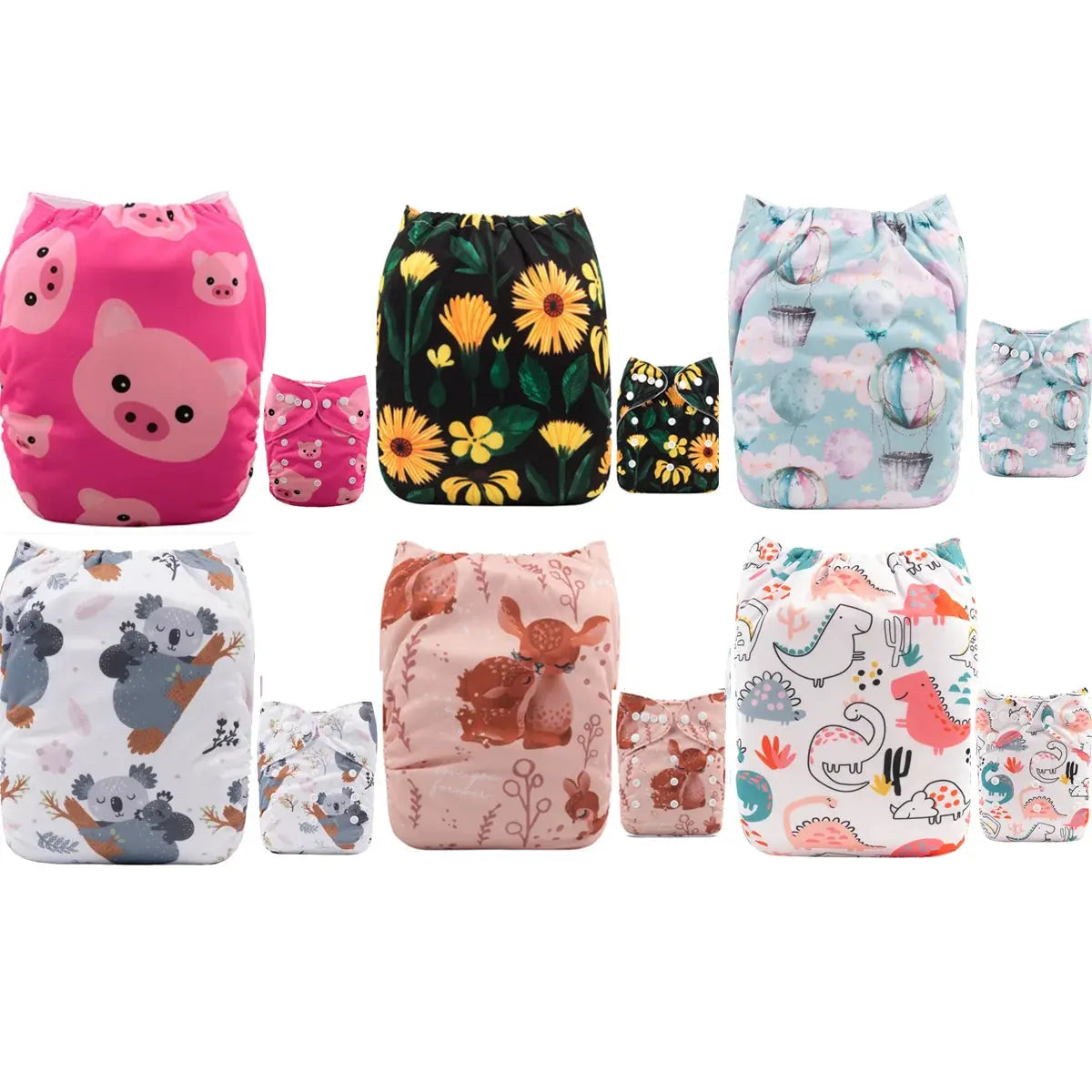 6 pañales ecologicos para bebé UNITALLA -  AlvaBaby®