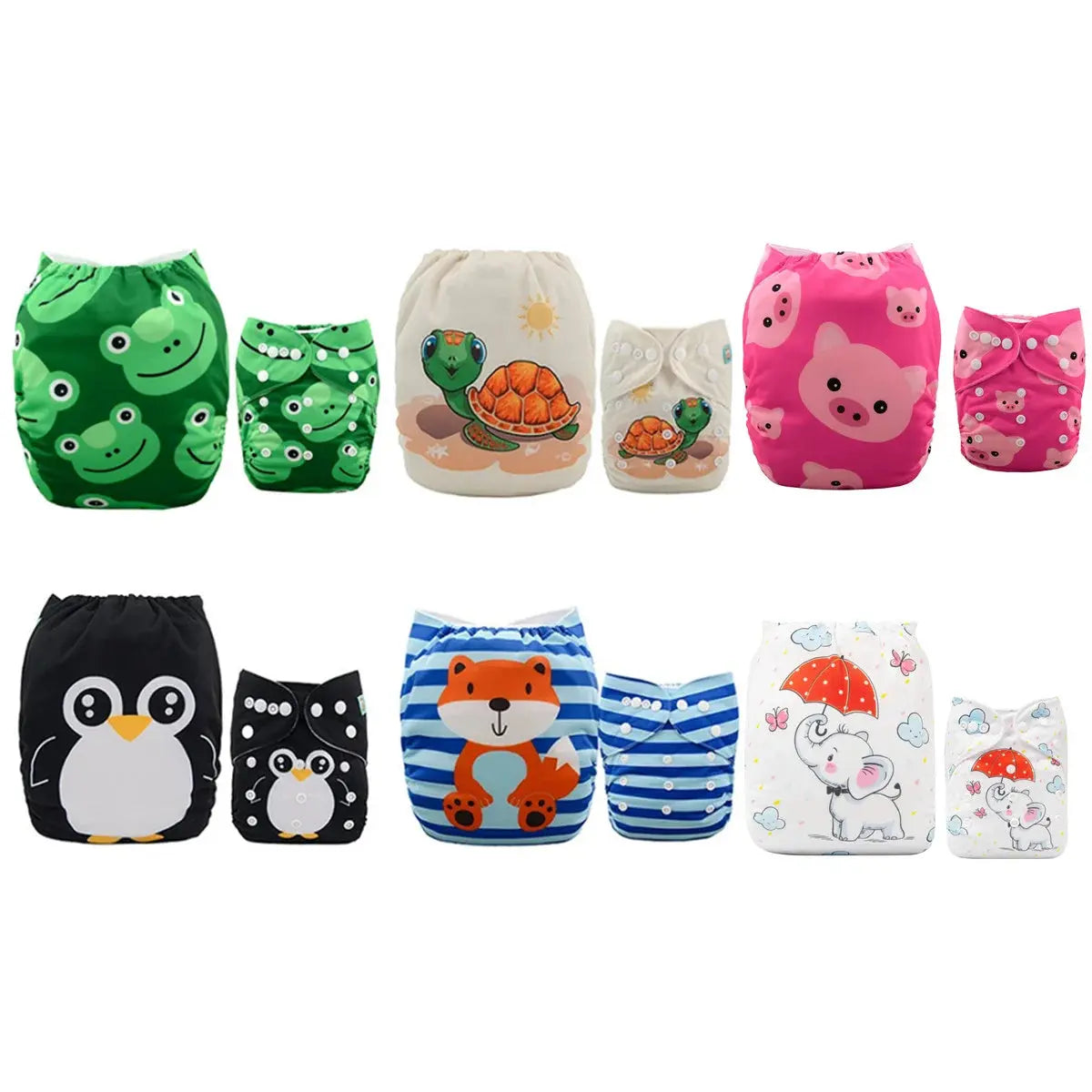 6 pañales ecologicos para bebé UNITALLA -  AlvaBaby®