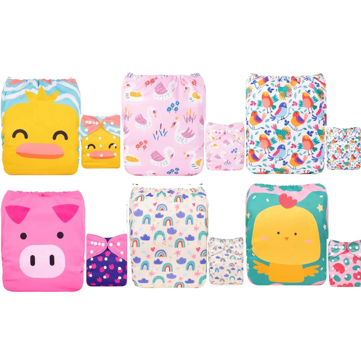 6 pañales ecologicos para bebé UNITALLA -  AlvaBaby®