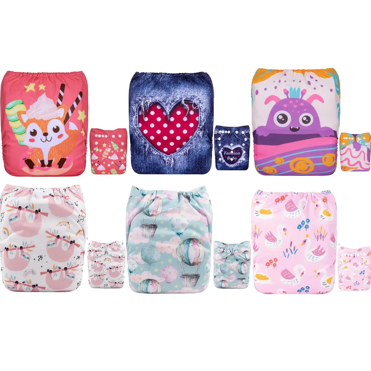 6 pañales ecologicos para bebé UNITALLA -  AlvaBaby®