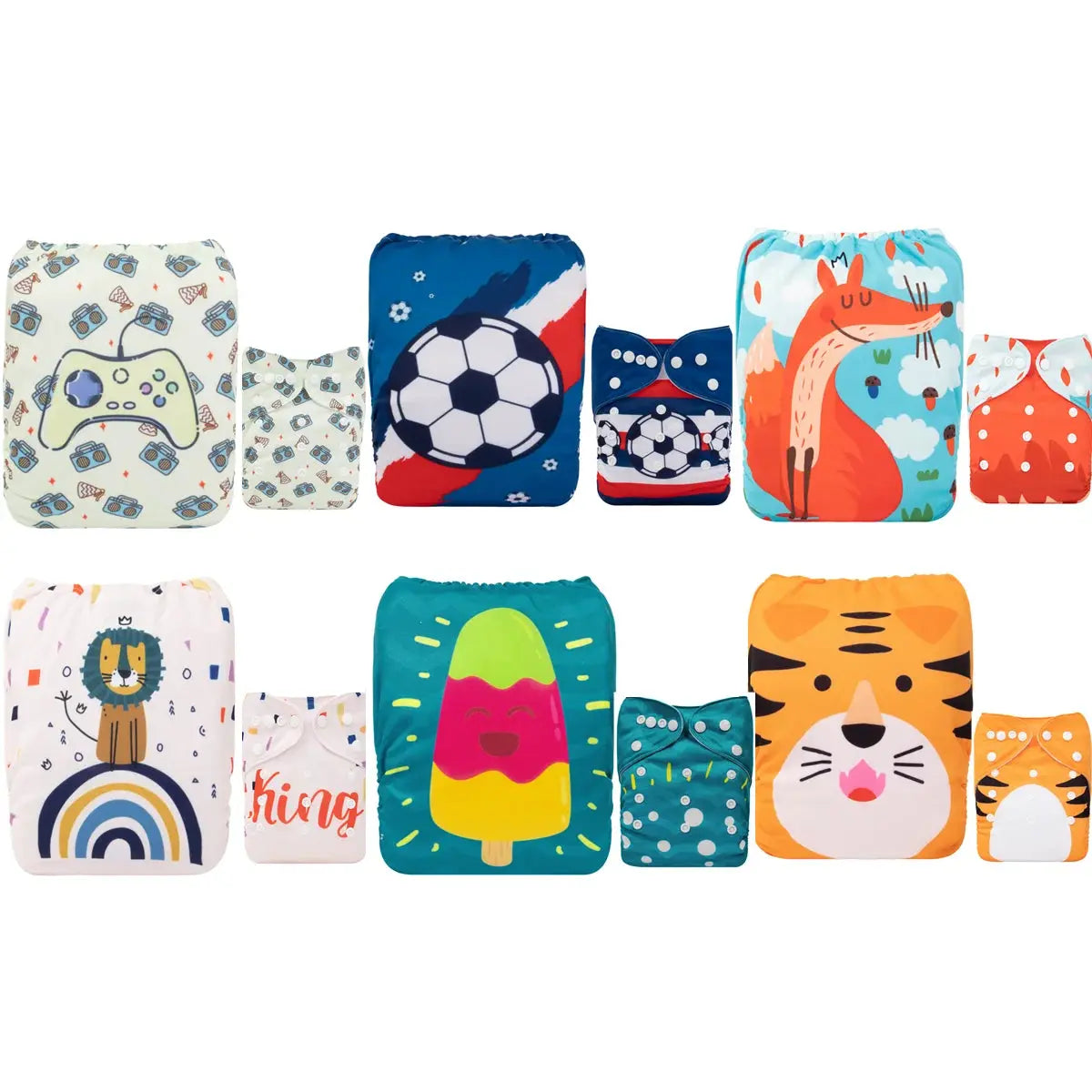 6 pañales ecologicos para bebé UNITALLA -  AlvaBaby®