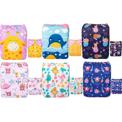 6 pañales ecologicos para bebé UNITALLA -  AlvaBaby®