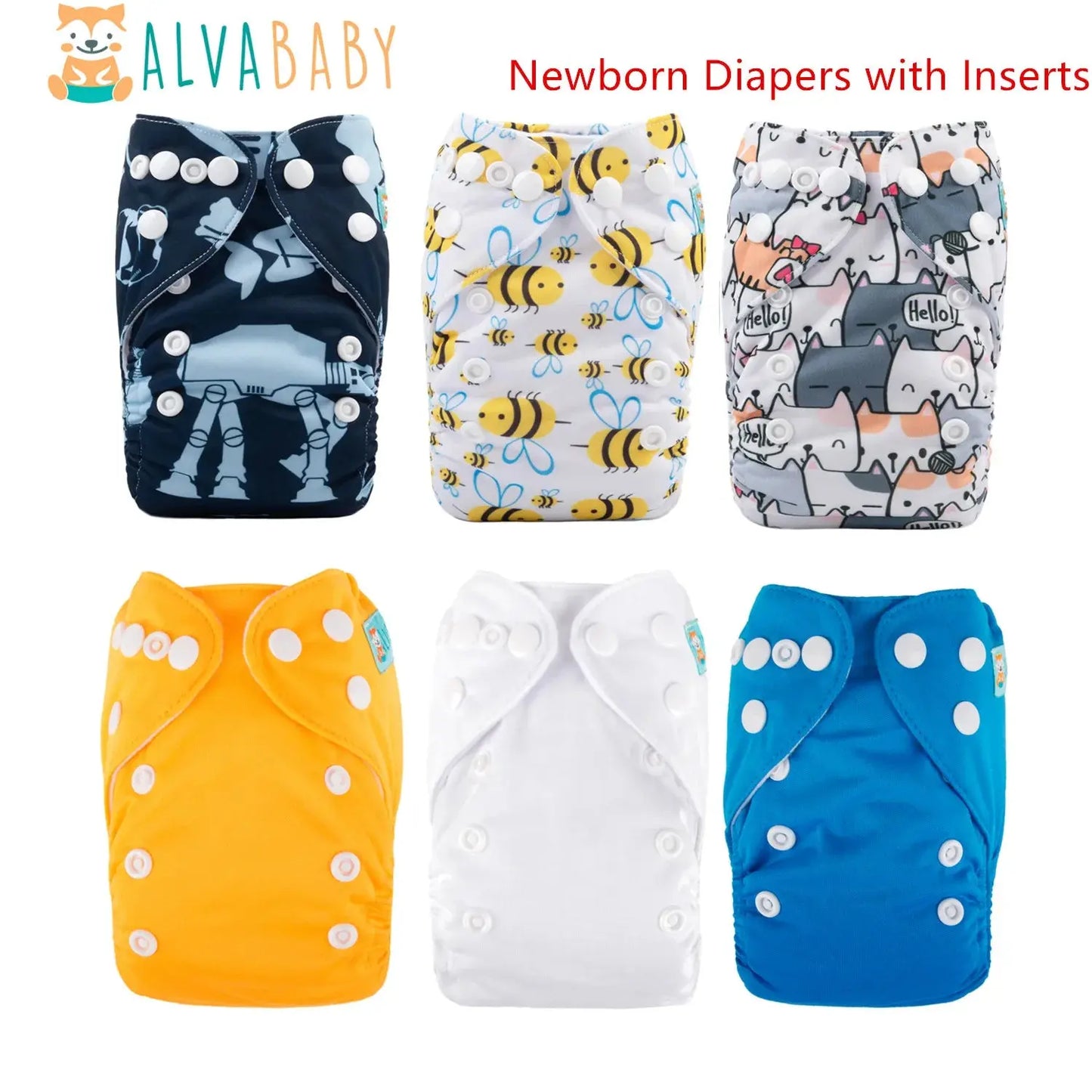 ALVABABY Newborn Diapers 6 Pack 