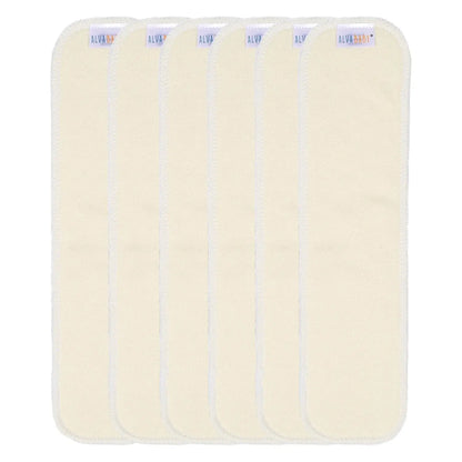 6pcs ALVABABY Newborn Hemp Insert Reusable Cloth Diaper Newborn Insert Washable 4 layers Hemp Diaper Insert Newborn Size ALVAMEXICO  