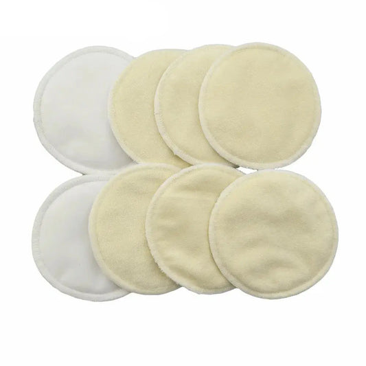 8 Protectores de lactancia de tela lavables - BLANCOS interior bambu