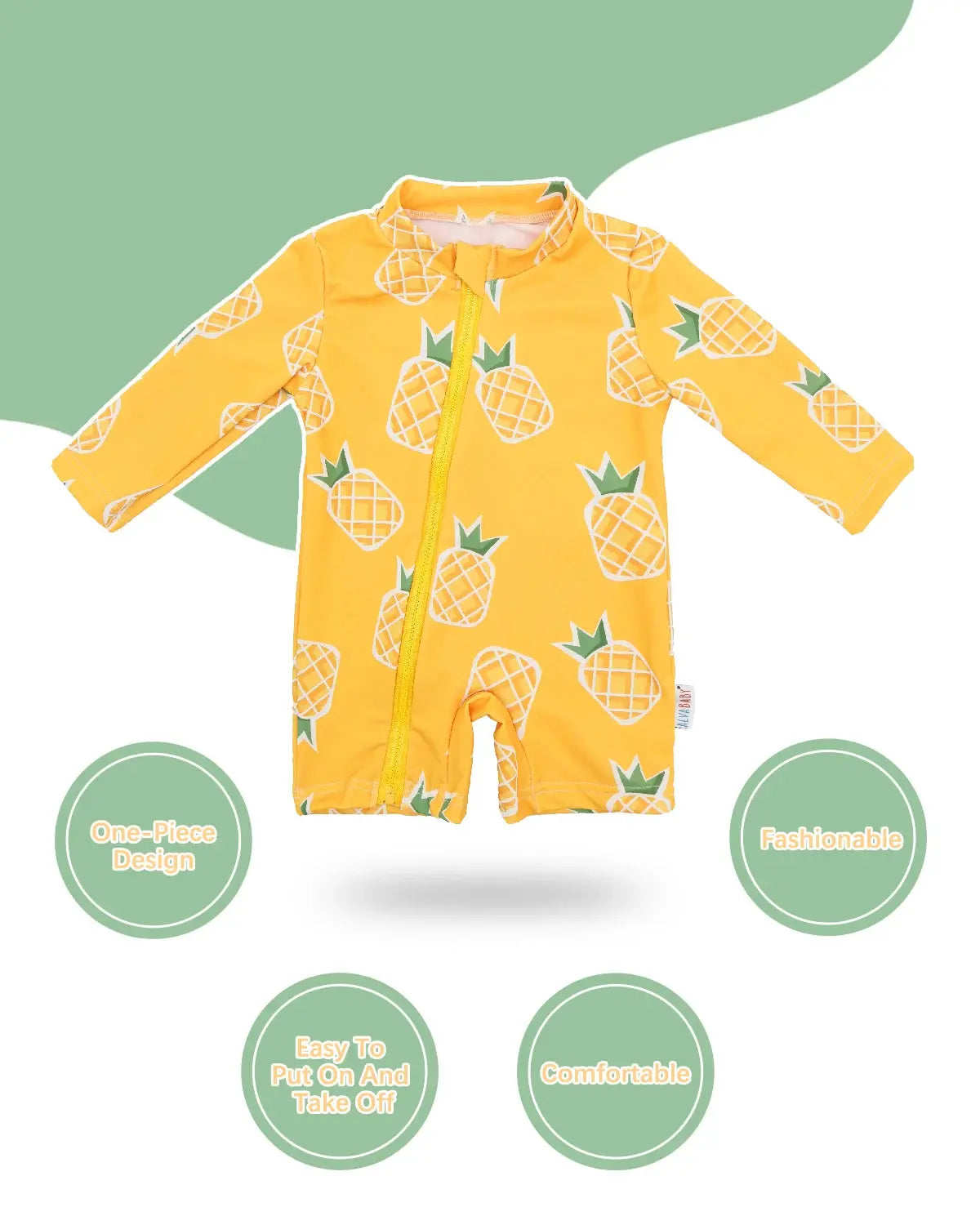 ALVABABY Long Sleeve Baby/Toddler Boy Girl Rash Guard Sets, UPF 50+ Sun Protection One Piece Zipper Bathing Suit Swimsuit ALVAMEXICO  