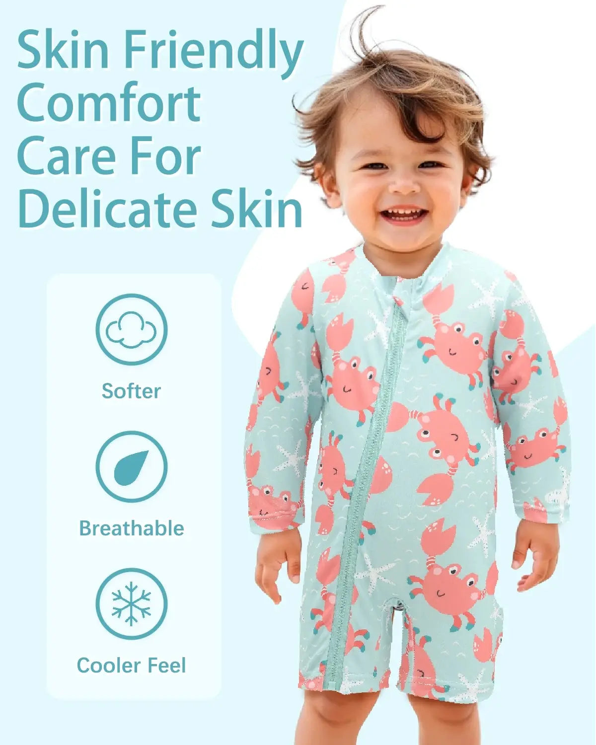 ALVABABY Long Sleeve Baby/Toddler Boy Girl Rash Guard Sets, UPF 50+ Sun Protection One Piece Zipper Bathing Suit Swimsuit ALVAMEXICO  