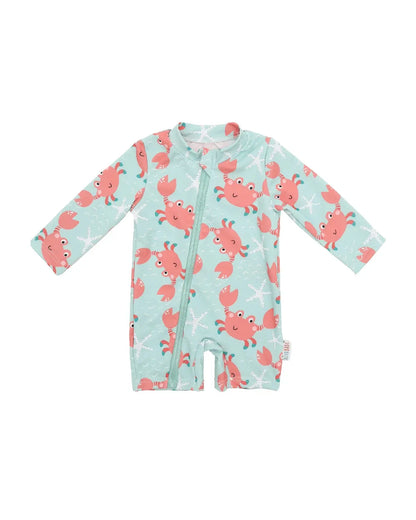 ALVABABY Long Sleeve Baby/Toddler Boy Girl Rash Guard Sets, UPF 50+ Sun Protection One Piece Zipper Bathing Suit Swimsuit ALVAMEXICO  