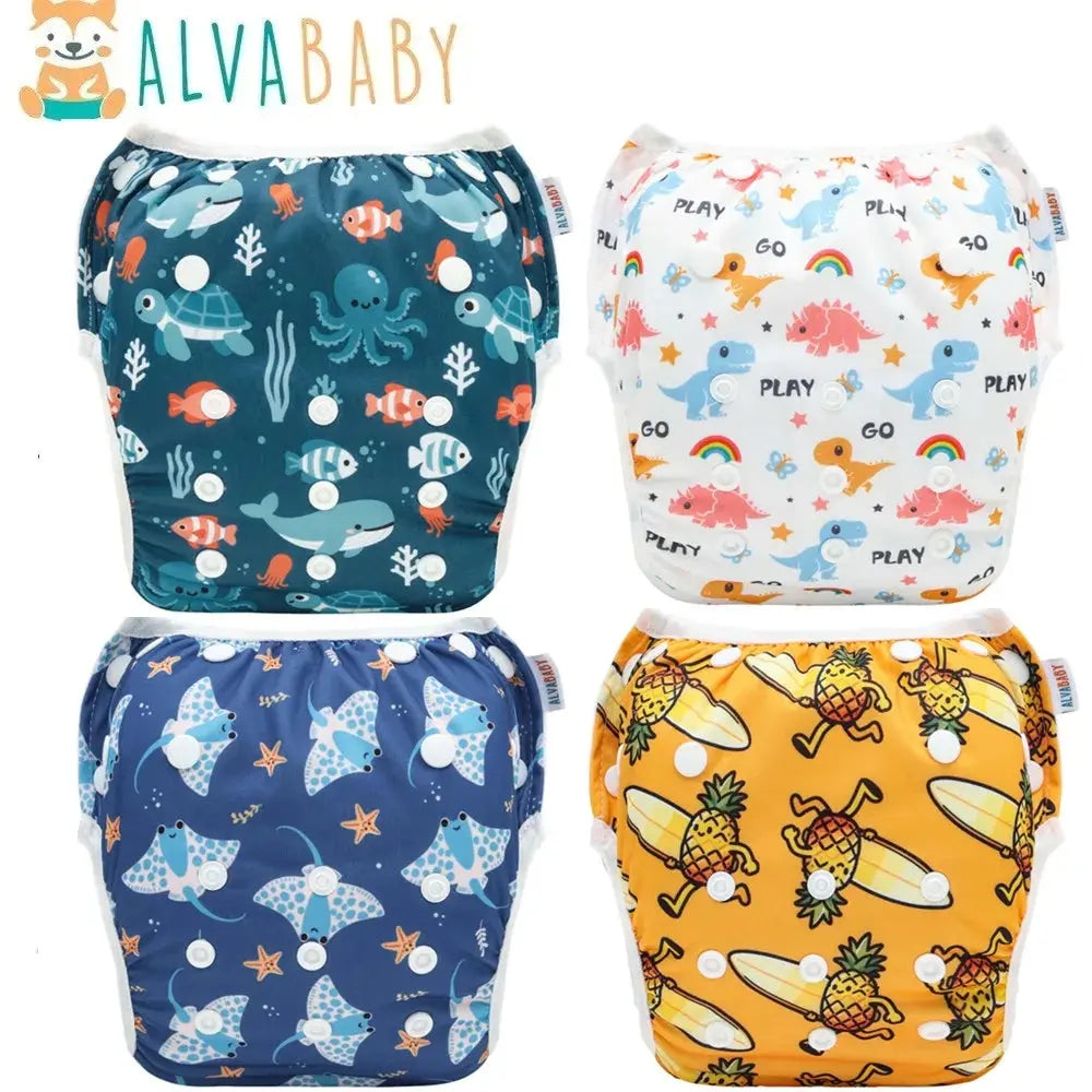 ALVABABY Swim Diaper Mesh Cloth Inner Fabric Baby Swimming Diaper Reusable Swim Nappy Summer Diaper for Baby Under 8 Months ALVAMEXICO  