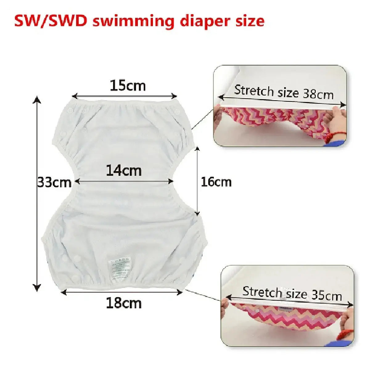 ALVABABY Swim Diaper Mesh Cloth Inner Fabric Baby Swimming Diaper Reusable Swim Nappy Summer Diaper for Baby Under 8 Months ALVAMEXICO  