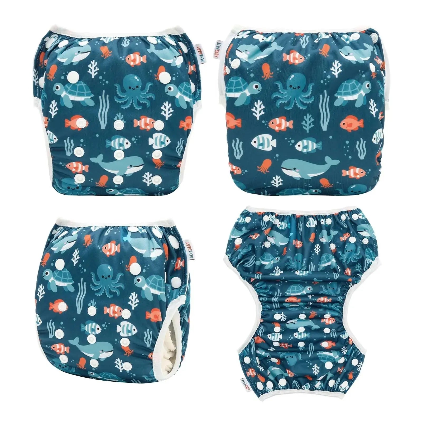 ALVABABY Swim Diaper Mesh Cloth Inner Fabric Baby Swimming Diaper Reusable Swim Nappy Summer Diaper for Baby Under 8 Months ALVAMEXICO  