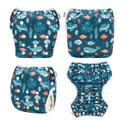 ALVABABY Swim Diaper Mesh Cloth Inner Fabric Baby Swimming Diaper Reusable Swim Nappy Summer Diaper for Baby Under 8 Months ALVAMEXICO  