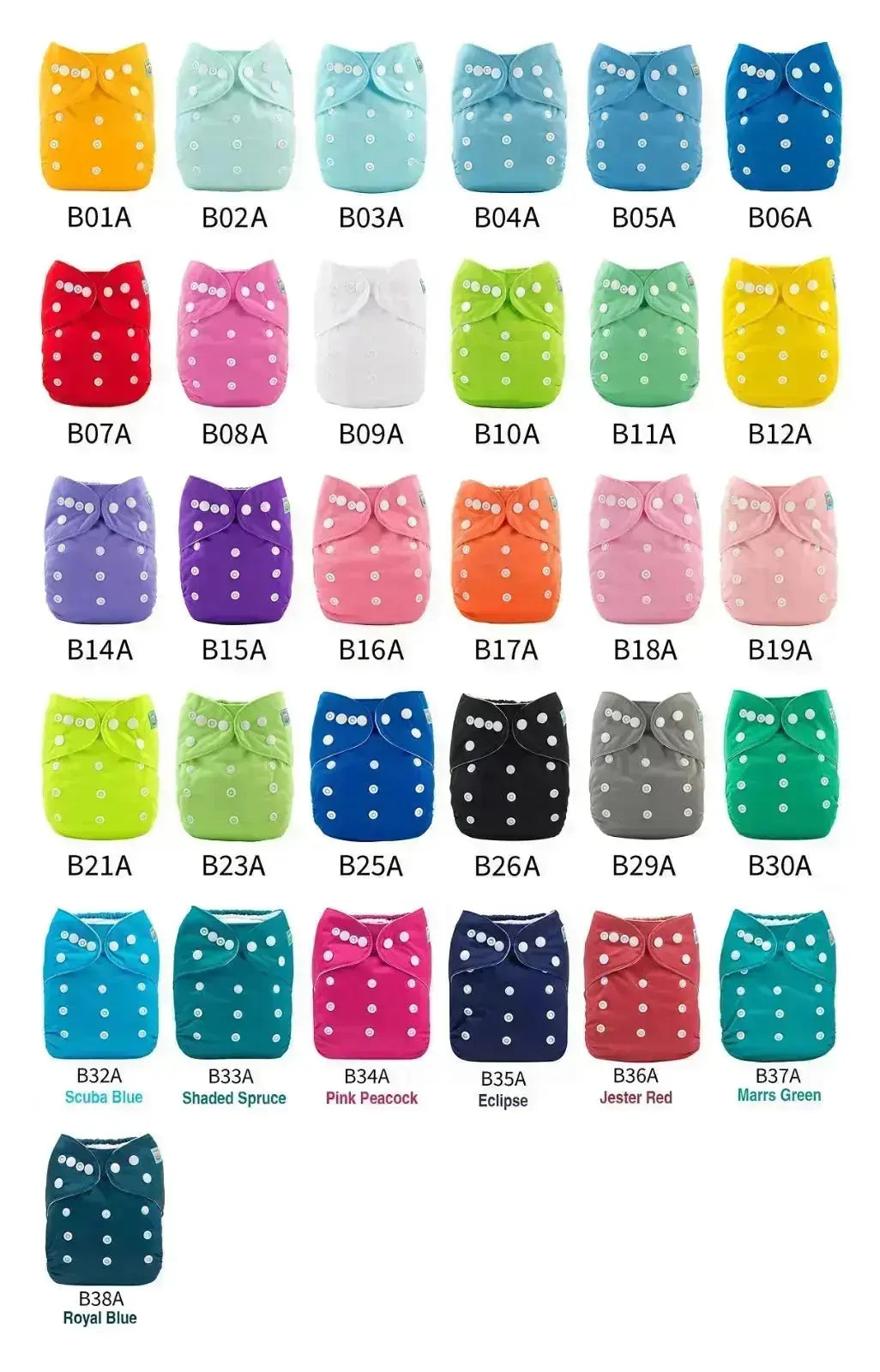 15 PAÑALES ECOLOGICOS DE TELA PARA BEBE AlvaBaby®  