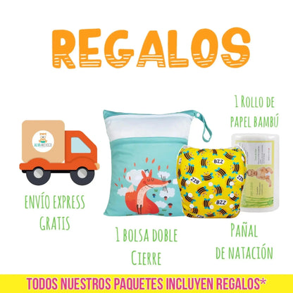 30 PAÑALES ECOLOGICOS DE TELA PARA BEBE -  AlvaBaby®