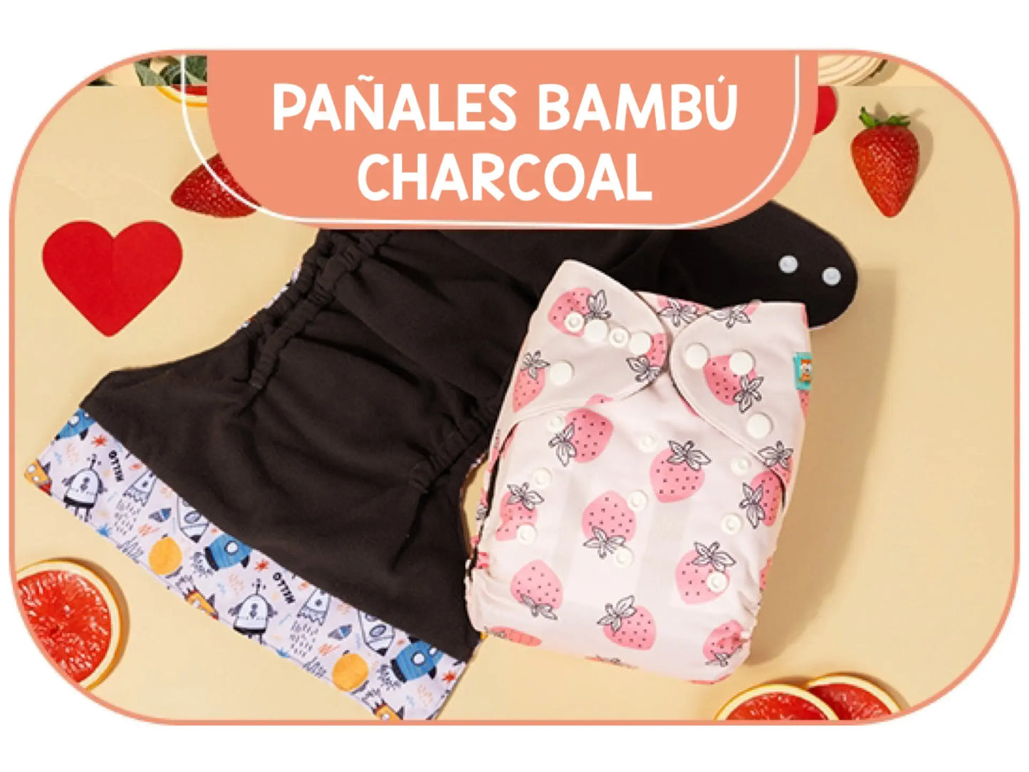 Pañal Ecologico de tela Bambu Charcoal 2.0 AlvaBaby®  