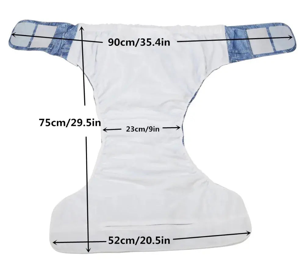 [Sigzagor]XL Adult Cloth Diaper Nappy Urinary Incontinence Pocket Reusable Hook Loop ABDL Age Play 68 to 128 cm 26.7in to 50.4in AlvaBaby Mexico Pañales de Tela  