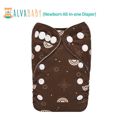 U Pick ALVABABY Newborn AIO diaper Reusable All-In-One Newborn Cloth Diaper with Pocket Sewn-in 1pc 4-layer Bamboo Insert ALVAMEXICO   82.31