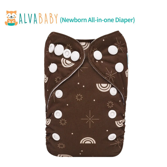 U Pick ALVABABY Newborn AIO diaper Reusable All-In-One Newborn Cloth Diaper with Pocket Sewn-in 1pc 4-layer Bamboo Insert ALVAMEXICO   82.31