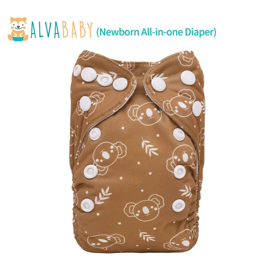 U Pick ALVABABY Newborn AIO diaper Reusable All-In-One Newborn Cloth Diaper with Pocket Sewn-in 1pc 4-layer Bamboo Insert ALVAMEXICO   80.62